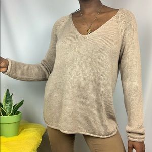 New H&M Nude V-Neck Sweater